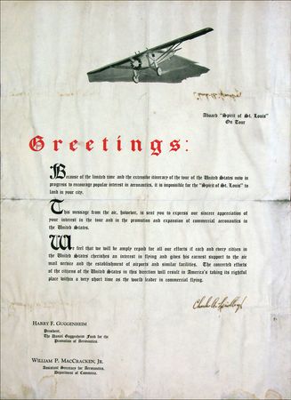 Lot #599 Charles Lindbergh Signed Poster Dropped from the Spirit of St. Louis - Image 3