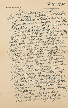 Lot #249 Sigmund Freud Autograph Letter Signed: 