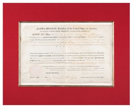 Lot #122 James Monroe Document Signed as President - Image 2
