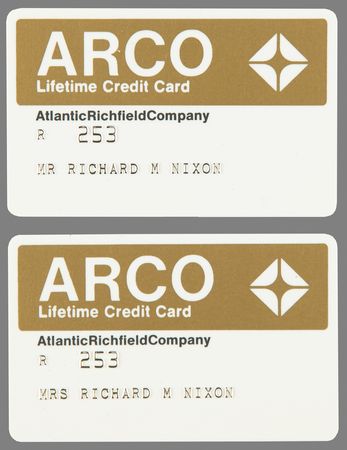 Lot #132 Richard and Pat Nixon (2) Presidential ARCO Credit Cards - Image 1