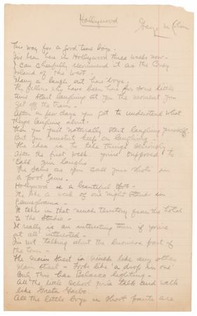 Lot #796 George M. Cohan Autograph Manuscript Signed for 