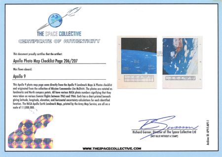 Lot #626 Apollo 9 Photo Map Checklist Page [Attested as Flown by Richard Garner] - Image 3