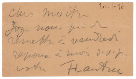 Lot #647 Henri de Toulouse-Lautrec Autograph Letter Signed - Image 1