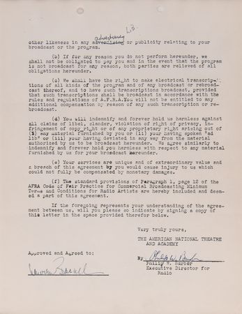 Lot #955 Humphrey Bogart and Lauren Bacall (2) Documents Signed - Image 3