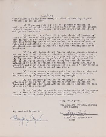 Lot #955 Humphrey Bogart and Lauren Bacall (2) Documents Signed - Image 5