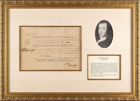 Lot #308 Thomas Heyward, Jr. Document Signed - Image 1