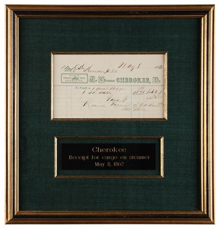 Lot #358 Steamer Cherokee Cargo Receipt Signed Document - Image 1