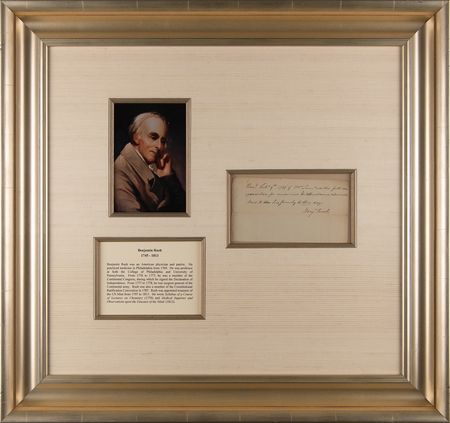 Lot #355 Benjamin Rush Autograph Medical Document Signed - Image 1