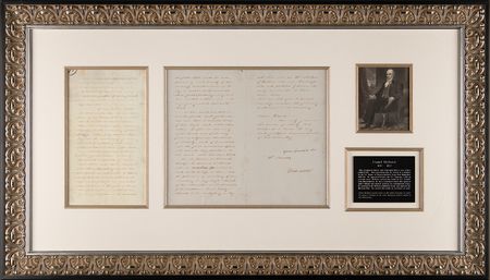 Lot #369 Daniel Webster Letter Signed, Honoring Minuteman Isaac Davis: 
