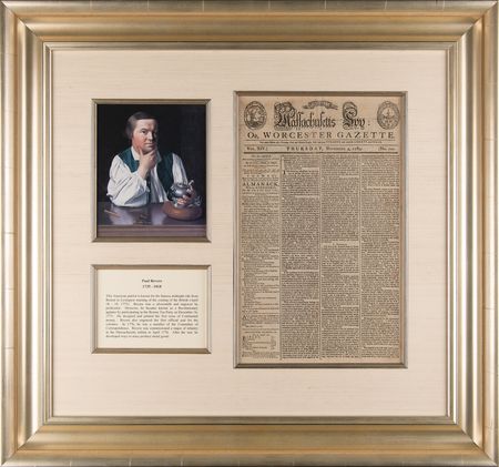 Lot #352 Paul Revere Engraved Masthead: Massachusetts Spy or, Worcester Gazette (November 4, 1784) - Image 1