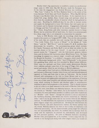 Lot #790 Big Bill Broonzy Signed 'Jazz Scene 1957' Program - Image 2