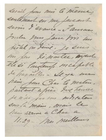 Lot #643 Mary Cassatt Autograph Letter Signed to Her Biographer - Image 2