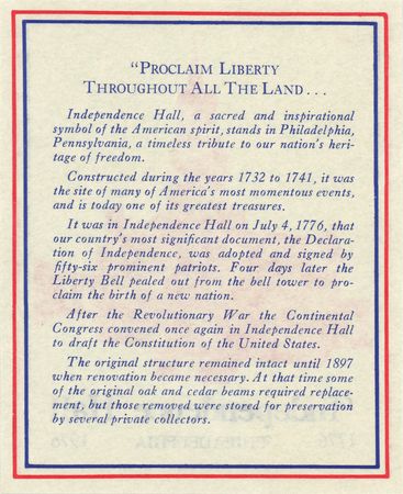 Lot #315 Independence Hall Wood Relic - Image 11