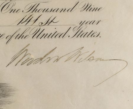 Lot #160 Woodrow Wilson Document Signed as President - Image 2