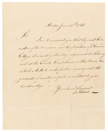 Lot #163 Samuel Adams Letter Signed on 
