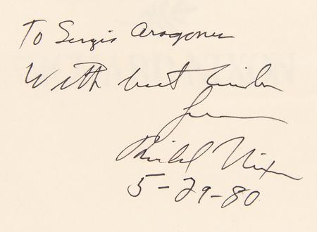 Lot #127 Richard Nixon Signed Book - The Real War, to Cartoonist Sergio Aragones - Image 2