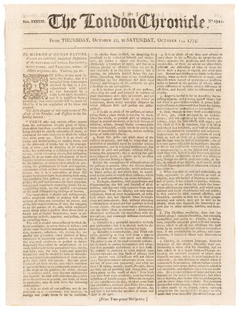Lot #459 Battle of Bunker Hill Aftermath: The London Chronicle from October 1775 - Image 1