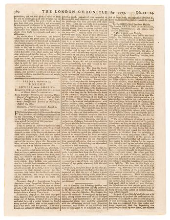 Lot #459 Battle of Bunker Hill Aftermath: The London Chronicle from October 1775 - Image 2