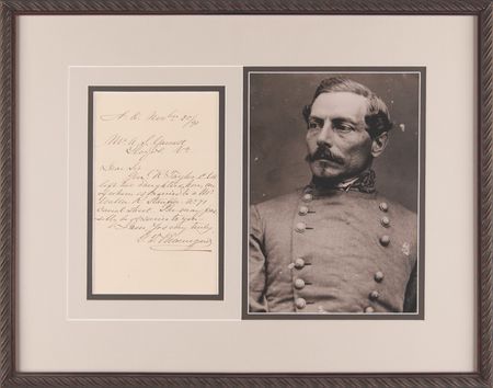 Lot #454 P. G. T. Beauregard Autograph Letter Signed - Image 1