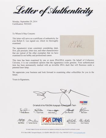 Lot #418 Robert E. Lee Signature - Image 3