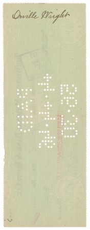 Lot #608 Orville Wright Twice-Signed Check - Image 2