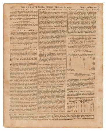Lot #449 Townshend Acts: Pennsylvania Chronicle from November 1769 - Image 2