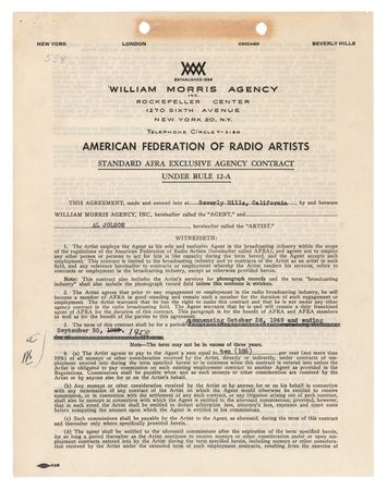 Lot #1003 Al Jolson Document Signed - Image 2