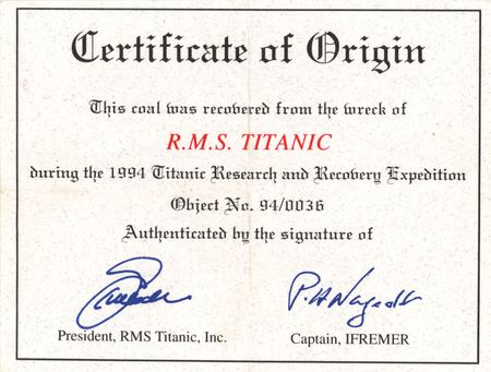 Lot #363 Titanic: Coal Piece Recovered from Wreck Site - Image 3