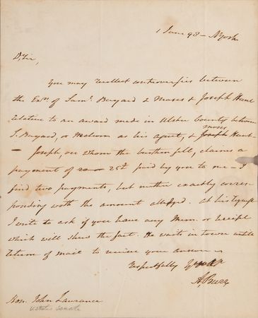 Lot #270 Aaron Burr Autograph Letter Signed to John Laurance - Image 2