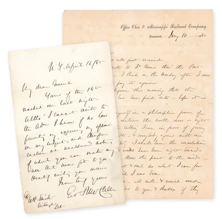 Lot #535 George B. McClellan (2) Autograph Letters Signed: 