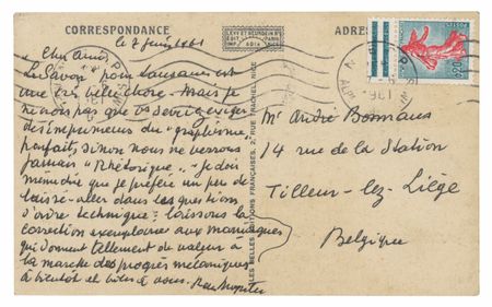 Lot #664 Rene Magritte Autograph Letter Signed - Image 1