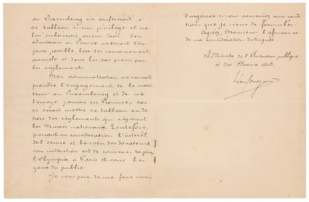 Lot #665 Claude Monet: Leon Bourgeois Letter Signed - Image 2