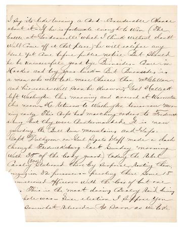 Lot #490 Ten Eyck Fonda Civil War-Dated Autograph Letter Signed on McClellan's Replacement with Burnside - Image 2