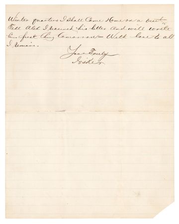 Lot #490 Ten Eyck Fonda Civil War-Dated Autograph Letter Signed on McClellan's Replacement with Burnside - Image 3