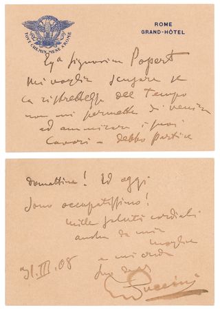Lot #773 Giacomo Puccini Autograph Letter Signed - Image 1