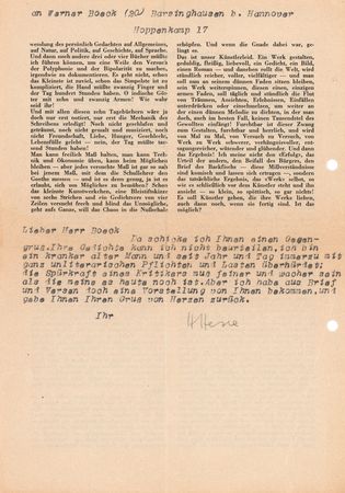 Lot #718 Hermann Hesse Typed Letter Signed - Image 1