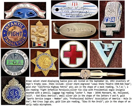 Lot #1001 Bob Hope Collection of (13) Pins (Ca. WWII and Earlier) - Image 2