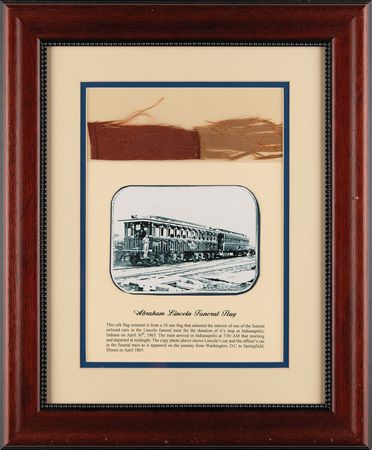 Lot #105 Abraham Lincoln Funeral Flag Swatch - Image 1