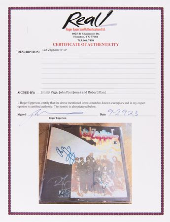 Lot #752 Led Zeppelin Signed Album - Led Zeppelin II - Image 2