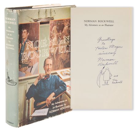 Lot #646 Norman Rockwell Signed Book with Sketch - My Adventures as an Illustrator - Image 1