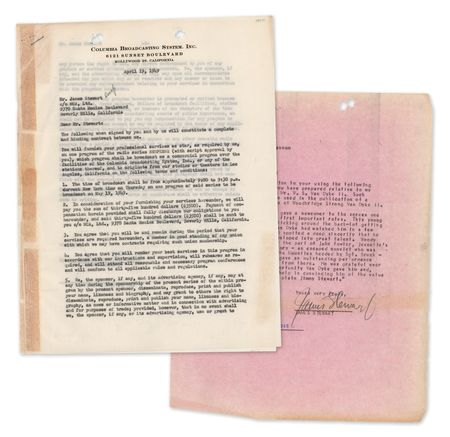 Lot #1067 James Stewart (2) Documents Signed - Image 1