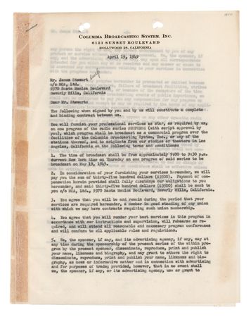 Lot #1067 James Stewart (2) Documents Signed - Image 2