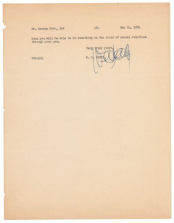 Lot #812 W. C. Handy Typed Letter Signed - Image 2