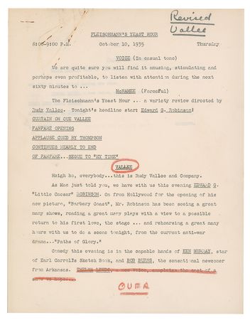 Lot #833 Rudy Vallee script and Signed Check - Image 2