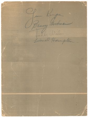 Lot #788 Big Band: Goodman, Hampton, Wilson, and Krupa Signed Program - Image 1