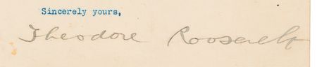Lot #43 Theodore Roosevelt Typed Letter Signed as President on 
