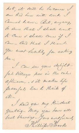 Lot #268 Phillips Brooks Autograph Letter Signed - Image 2