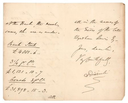 Lot #286 Benjamin Disraeli Autograph Letter Signed - Image 2