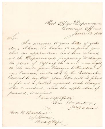 Lot #303 Hannibal Hamlin Autograph Endorsement Signed - Image 3