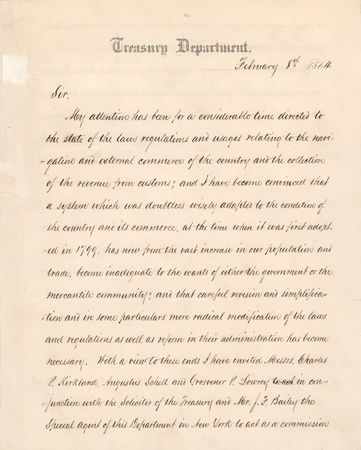 Lot #277 Salmon P. Chase Letter Signed as Treasury Secretary - Image 1